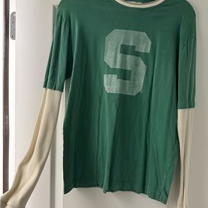 Green Long Sleeve Shirt with S Logo